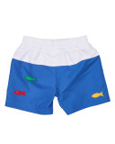 Colorblock Fish Swim Trunks, Blue, Size 6-24 Months
