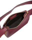 Helmsley Small Leather & House Check Crossbody Bag, Dark Plum