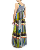 Multi-Stripe Tiered Maxi Dress