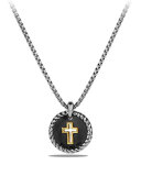 Petite Cable Pavé Diamond Cross Pendant Necklace