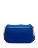 Vela Small Nylon Double-Pocket Messenger Bag, Dark Blue/Black (Bluette+Nero)