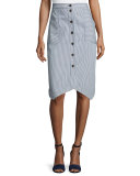 Pinstriped Pencil Skirt