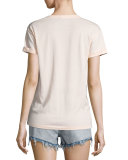 Superfine Jersey V-Neck Tee, Flesh