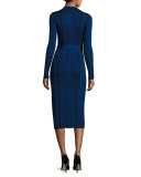 Transfer Rib Wrap Dress, Blue