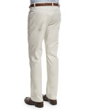 Five-Pocket Stretch Pants, Light Gray