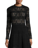 Long-Sleeve Rib-Stitch Top