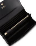 Gancio Leather Saddle Wallet, Nero