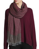Colorblock Wool-Cashmere Wrap, Raisonette