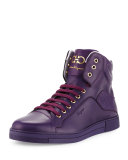 Stephen 2 Calfskin High-Top Sneaker, Purple