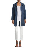 Polished Midi Drawstring Raincoat 