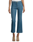 The Sea Crop Flare-Leg Jeans, Clear Water Wash