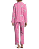 Bouquet-Print Pajama Set, Pink Flower