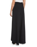 Larissa Layered Wide-Leg Pants, Black