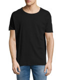Roger Loose-Fit Organic Cotton Slub T-Shirt, Black