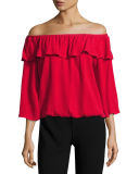 Azar Off-the-Shoulder Ruffled Top