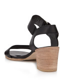 Broadband Leather City Sandal, Pecan