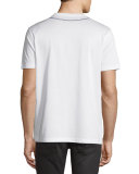 Dog-Tag Graphic V-Neck T-Shirt