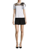 Tennis-Style Skirt W/Inverted Center Pleat, Black