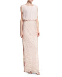 Chiffon-Top Lace-Skirt Gown, Petal 