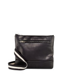 Tosna Men's Leather Crossbody Bag, Black