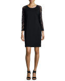 Lace-Sleeve Sheath Dress