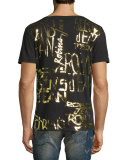 Golden Foil Logo T-Shirt, Black