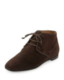 Ada Suede Lace-Up Bootie, Dark Brown