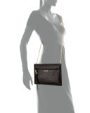 James Mini Laser-Cut Zip Crossbody Bag, Black/Wine