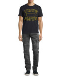 Rocco Skinny Cargo Moto Jeans, Jet Black