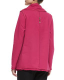 Cowl-Neck Coconut Button Pullover 