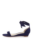 Clarita Suede Demi-Wedge Sandal
