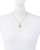 Wang Wang Dog Pendant Necklace with White Diamonds