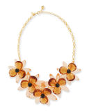 crystal flower statement necklace