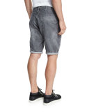 Faded Denim Shorts, Gray