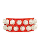Giant 12 Wide Leather Bracelet with Studs