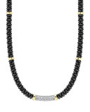 Black Caviar Diamond Station Necklace, 0.34ct.