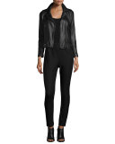 Leather Motorcycle Jacket, Black