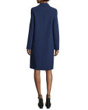 Sleeveless Jewel-Neck Sheath Dress, Indigo