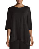 Luxe Featherweight Merino Ballet-Neck Top