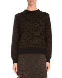 Star-Print Sweatshirt W/Contrast Trim, Black