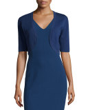 Half-Sleeve Open Shrug, Sapphire