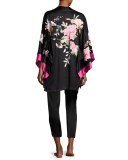 Lola Floral-Embroidered Silk Lounge Pants