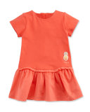 Short-Sleeve Poplin & Jersey Dress, Pink, Size 12-18 Months