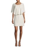Zena Embroidered Silk Georgette Cocktail Dress, Ivory