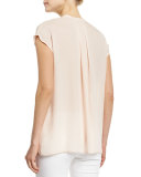 Pintuck Popover Silk Top