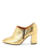 Metallic Side-Zip 85mm Bootie, Light Gold