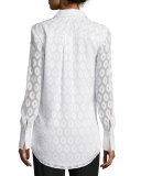 Foulard Fil Coupé French-Cuff Blouse, Cream