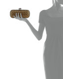 Knot Studded Snakeskin Clutch Bag