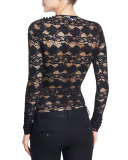 Elodie Floral-Lace Bodysuit, Black