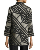 Jacquard Jacket with Graphic Silk Trim 
